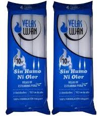 VELA PARAFINA X 3u azul  LUJAN-