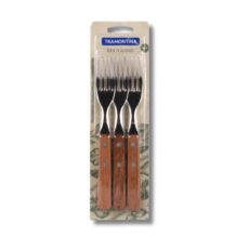 TENEDOR CON MADERA x3u TRAMONTINA